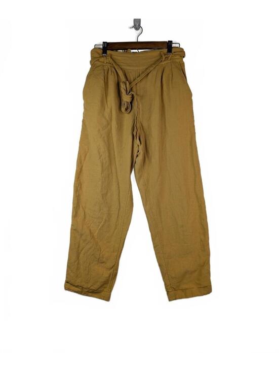 American Eagle Outfitters Pants - American Eagle Mustard Yellow Paper Bag Tie Women's M